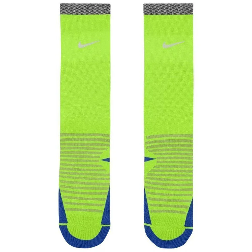 Nike Spark Cushioned Running Crew Socks Women 9.5-11 Men 8-9.5 Reflective 2 Pair